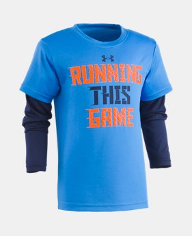 Boys' Pre-School UA Running This Game Slider Long Sleeve 1 Color $20.99