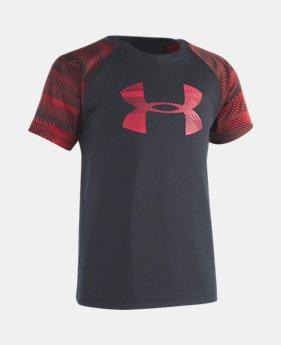 New to Outlet Boys' Pre-School UA Speedlines Big Logo Short Sleeve 1 Color $13.49