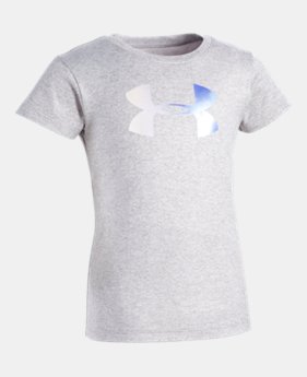 Girls' Pre-School UA Foil Big Logo Short Sleeve T-Shirt 1 Color Available $17.99