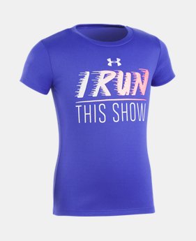 Girls' Pre-School UA I Run This Show Short Sleeve T-Shirt 1 Color $10.49