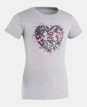 New Arrival Girls' Toddler UA Splatter Heart Short Sleeve T-Shirt LIMITED TIME: FREE SHIPPING 1 Color Available $21.99
