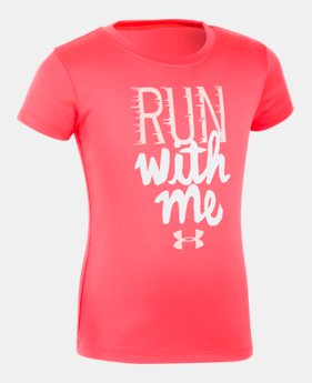 Girls' Pre-School UA Run With Me Short Sleeve 1 Color $17.99