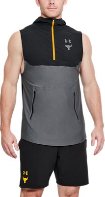 the rock sleeveless hoodie