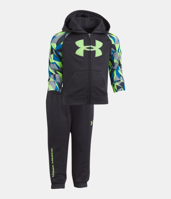 Boys' Infant UA Big Logo Armour Fleece® Hoodie Set, ANTHRACITE, Laydown