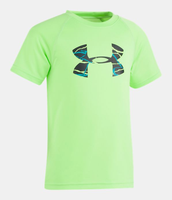 Boys' Pre-School UA Voltage Big Logo T-Shirt, Quirky Lime, Laydown