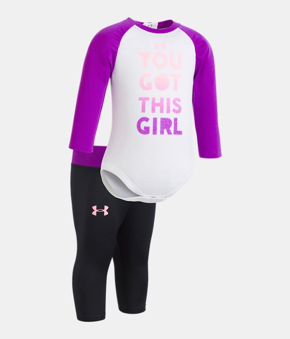 Girls' Newborn UA You Got This Girl Set, White, Laydown