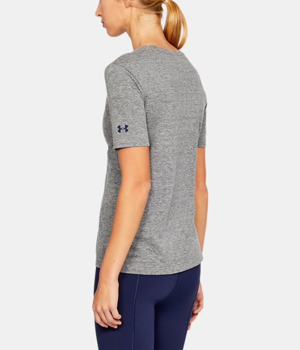 Women's Notre Dame UA Tri-Blend T-Shirt, LEGACY GRAY HEATHER,