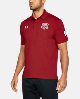 Men's Wisconsin UA Playoff Vented Polo 1 Color Available $63.99