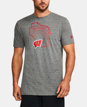 Best Seller Men's Wisconsin State UA Tri-Blend T-Shirt 1 Color $34.99