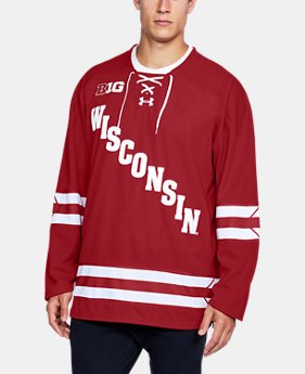 Men's Wisconsin Hockey Replica Jersey 1 Color Available $105