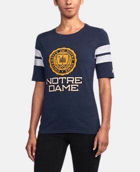 New Arrival Women's Notre Dame UA Iconic Charged Cotton® T-Shirt 1 Color $47.99