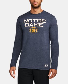 New Arrival Men's Notre Dame UA Iconic Tri-Blend Long Sleeve T-Shirt 1 Color $44.99