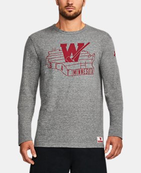 New Arrival Men's Wisconsin UA Iconic Tri-Blend Long Sleeve T-Shirt 1 Color $44.99
