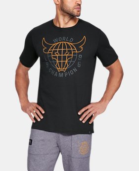 New Arrival Men's UA x Project Rock 96 World Champion Short Sleeve T-Shirt FREE U.S. SHIPPING 1 Color Available $35