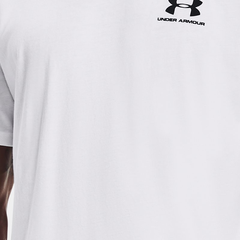 Men's Under Armour Sportstyle Left Chest Short Sleeve Shirt White / Black XS