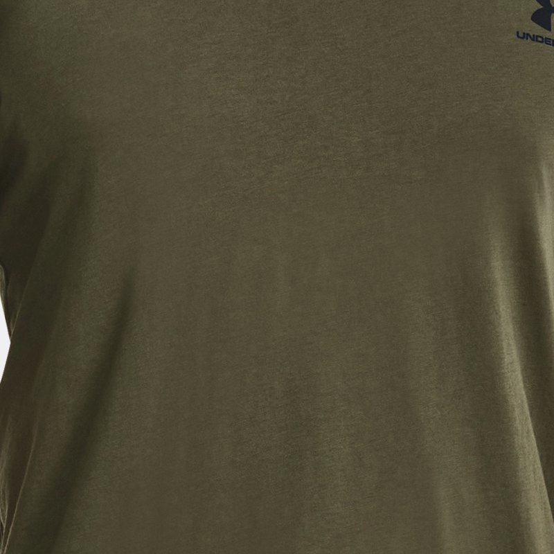 Men's  Under Armour  Left Chest Logo Short Sleeve Marine OD Green / Black / Black L