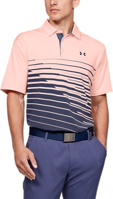 men's under armour pink polo