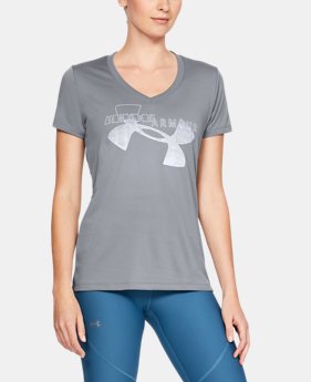Women's UA Tech™ Graphic V-neck Short Sleeve 1 Color Available $27.99