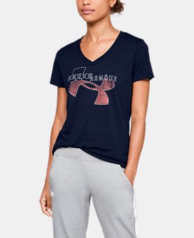 Women's UA Tech™ Graphic V-neck Short Sleeve LIMITED TIME ONLY 1 Color Available $22.98