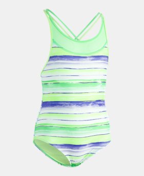 Girls' UA Water Stripe 1-Piece 1 Color Available $47