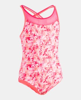 Girls' UA Aqua Geo 1-Piece 1 Color Available $40