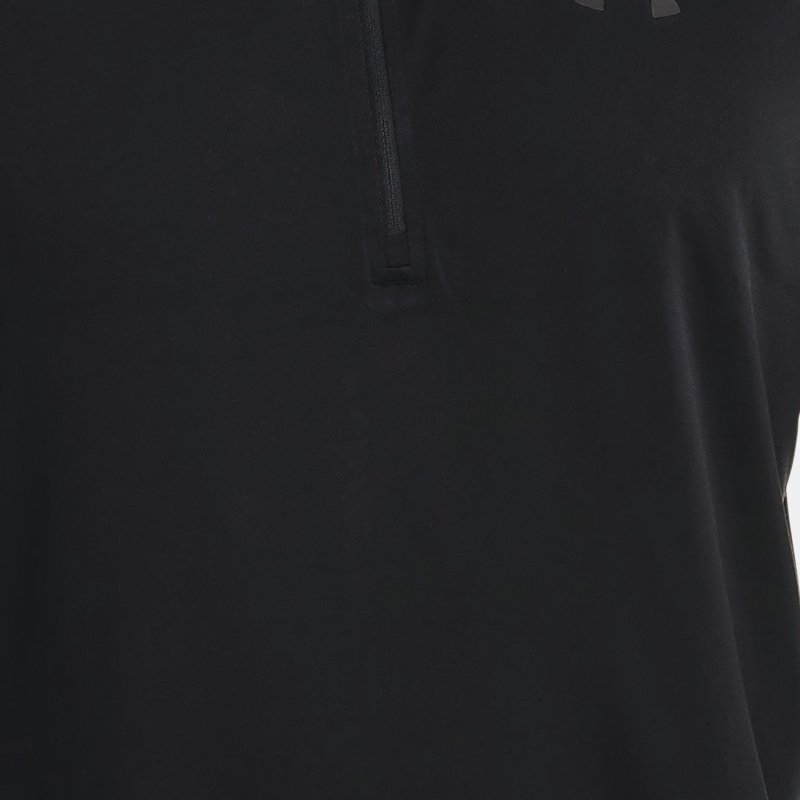 Herren Under Armour Tech™ Shirt mit ½-Zip, langärmlig Schwarz / Charcoal XS