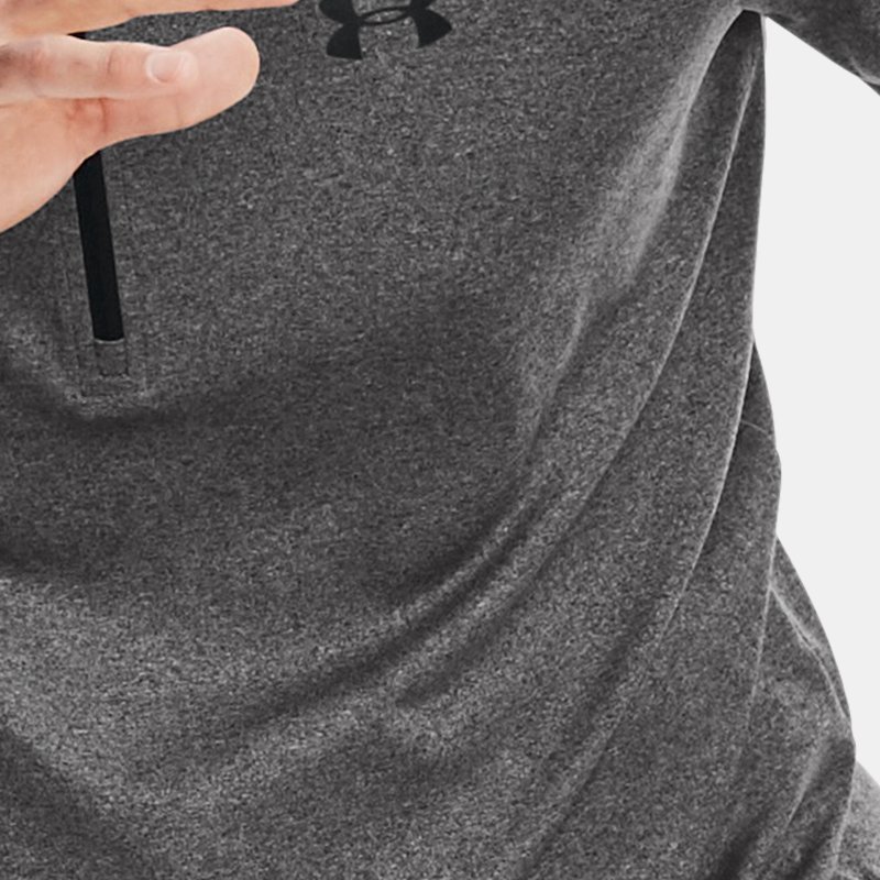 Herren Under Armour Tech™ Shirt mit ½-Zip, langärmlig Carbon Heather / Schwarz XS