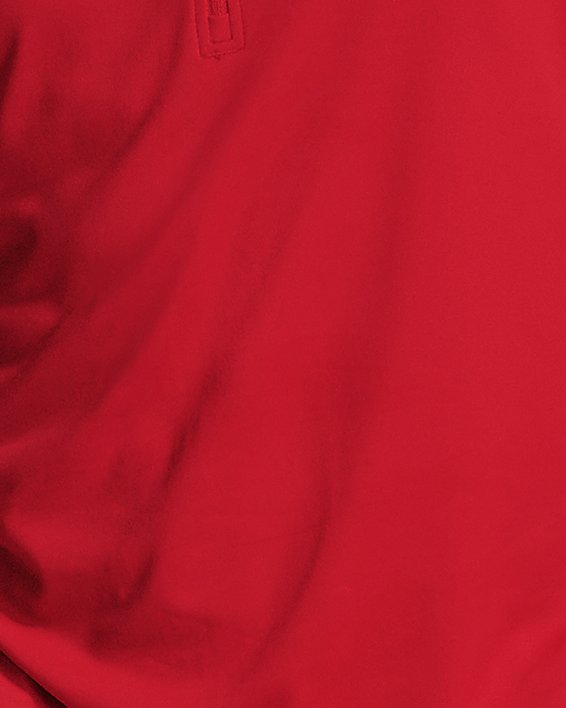 Herenshirt UA Tech™ met korte rits en lange mouwen, Red, pdpMainDesktop image number 0