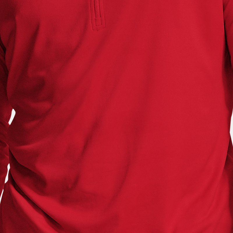 Herren Under Armour Tech™ Shirt mit ½-Zip, langärmlig Rot / Schwarz