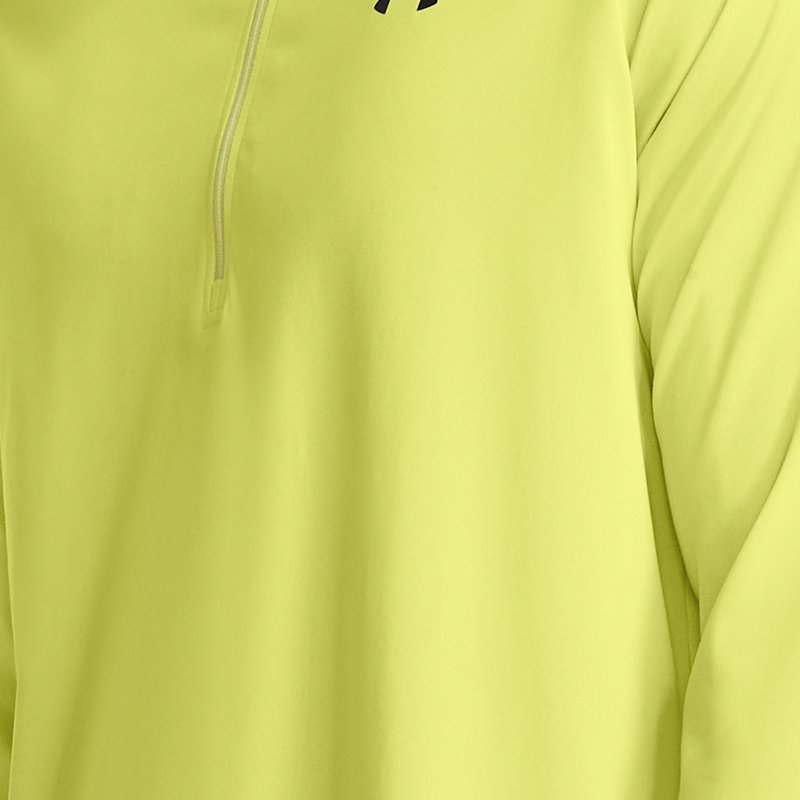 Herren Under Armour Tech™ Shirt mit ½-Zip, langärmlig Lime Gelb / Schwarz XXL