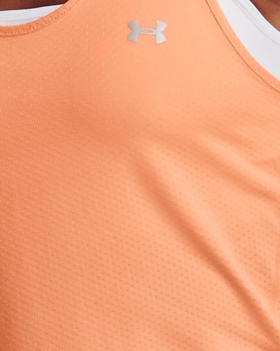 เสื้อกล้าม HeatGear® Armour Racer สำหรับผู้หญิง in Orange image number 0