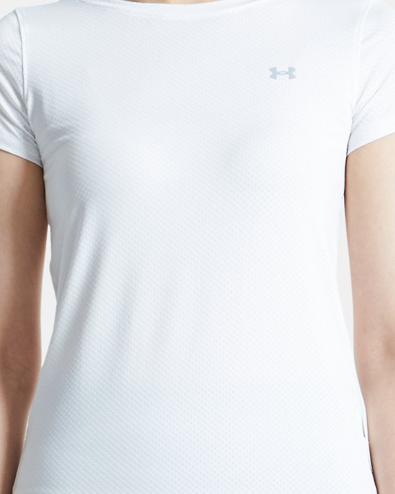 Women's HeatGear® Armour Short Sleeve, White, pdpMainDesktop image number 1