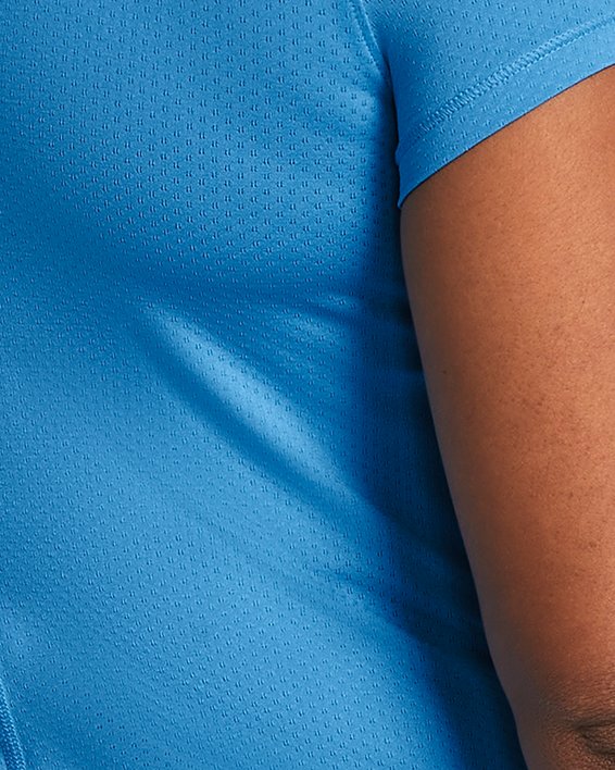 Women's HeatGear® Armour Short Sleeve in Blue image number 1
