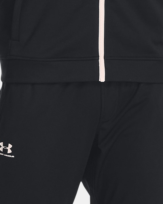 Men's UA Sportstyle Tricot Jacket in Black image number 2