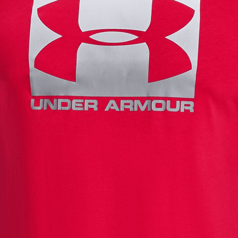 T-shirt voor heren Under Armour Boxed Sportstyle met korte mouwen Rood / Staal XS