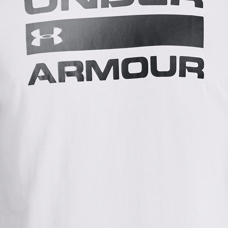 Herren Under Armour Team Issue Oberteil mit Schriftzug, kurzärmlig Weiß / Elemental XS