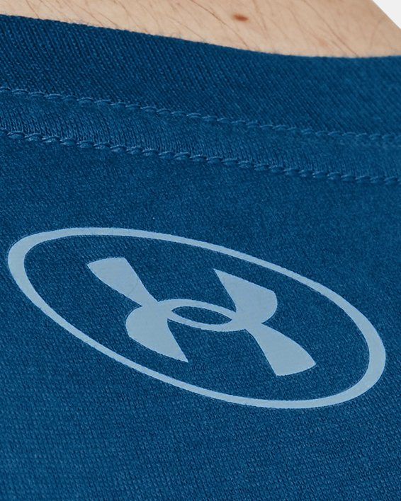 Men's UA Team Issue Wordmark Short Sleeve in Blue image number 3