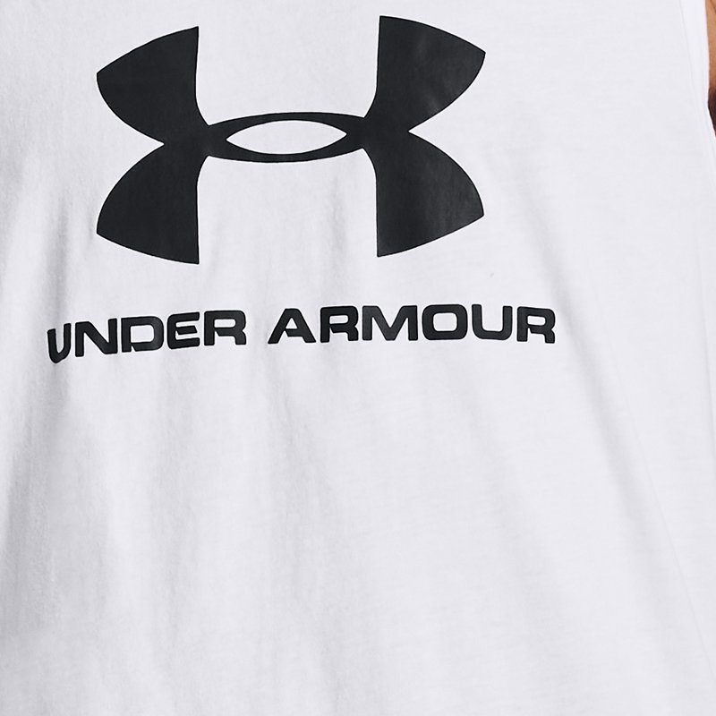 Men's  Under Armour  Sportstyle Logo Tank White / Black S