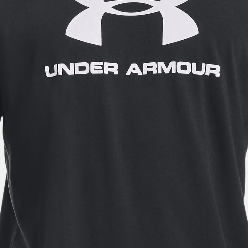 Haut à manches courtes Under Armour Sportstyle Logo pour homme Noir / Blanc M