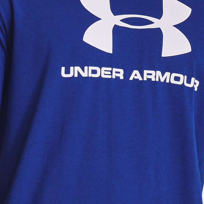 Camiseta de manga corta Under Armour Sportstyle Logo para hombre Royal / Blanco M