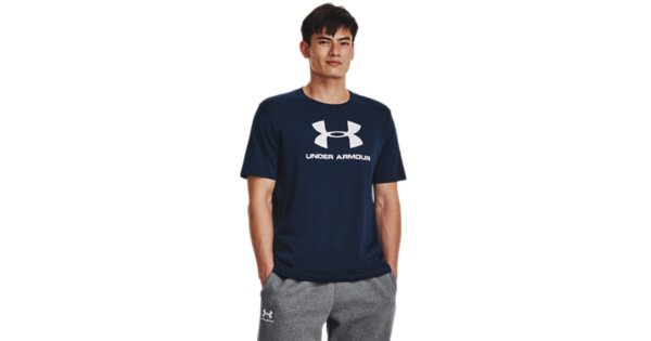 UA]網路獨家-男Sportstyle Logo短袖T恤-優惠商品| 學院藍-Under Armour 