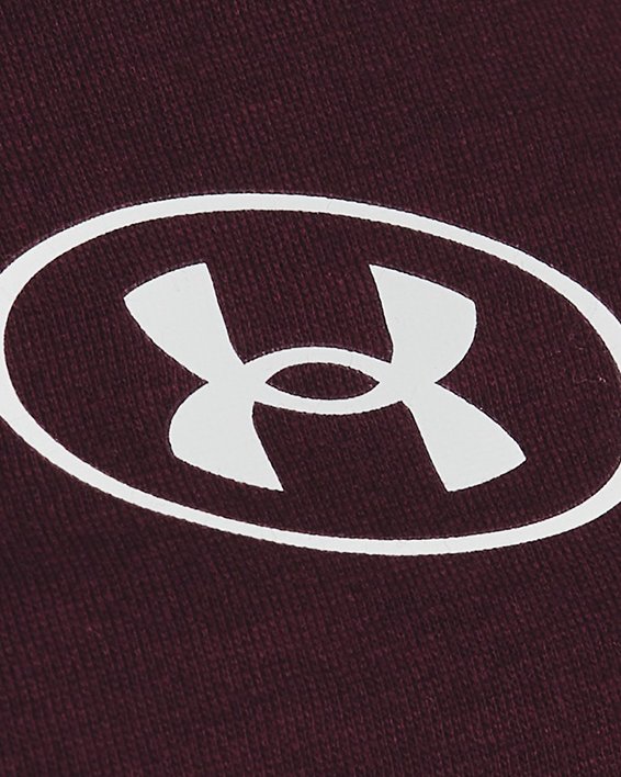 男士UA Sportstyle Logo短袖T恤 in Maroon image number 3