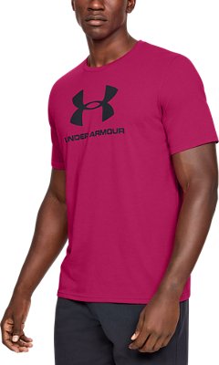 pink mens under armour shirt