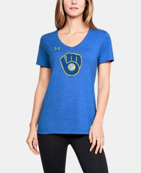 New Arrival Women's MLB UA Tri-Blend Team Logo Short Sleeve 1 Color Available $35