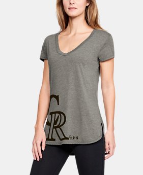 Women's MLB UA Tri-Blend Offset Short Sleeve 1 Color Available $40