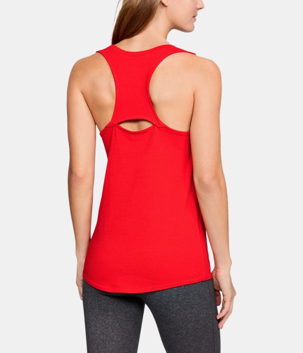 Women's MLB UA Primary Tank, MLB_LAA_Scarlet,