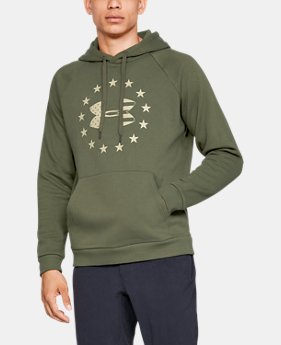 New Arrival Men's UA Freedom Rival Fleece Logo Hoodie 1 Color Available $50