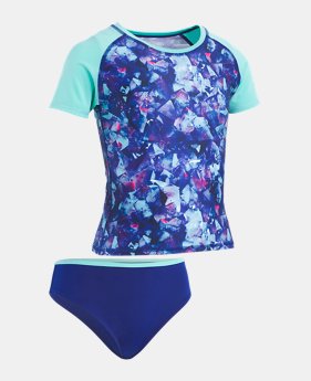 Girls' Pre-School UA Metaquartz Rashguard Set 1 Color Available $36