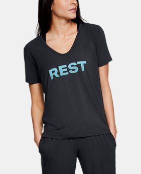 Women's Athlete Recovery Ultra Comfort Sleepwear REST Graphic T-Shirt $48