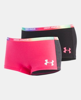 New Arrival Girls' UA Color Block Boyshort 2-Pack Underwear 1 Color Available $15